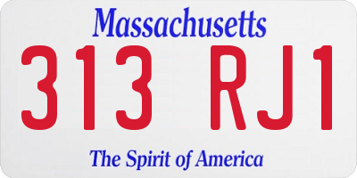 MA license plate 313RJ1