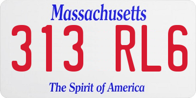 MA license plate 313RL6