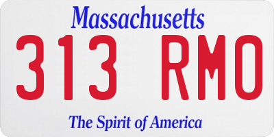 MA license plate 313RM0