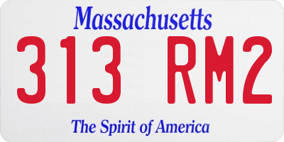 MA license plate 313RM2