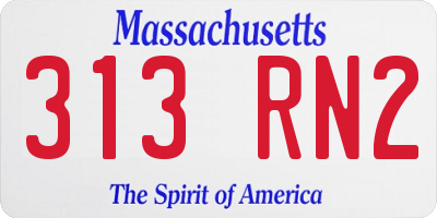 MA license plate 313RN2