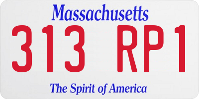 MA license plate 313RP1