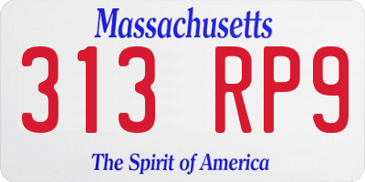 MA license plate 313RP9