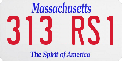 MA license plate 313RS1
