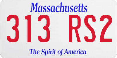 MA license plate 313RS2