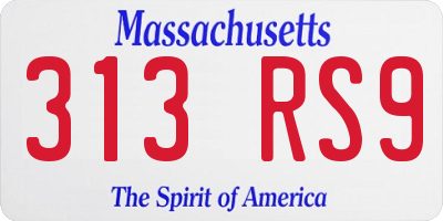 MA license plate 313RS9