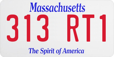MA license plate 313RT1