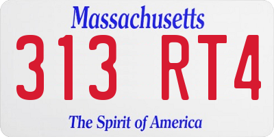 MA license plate 313RT4