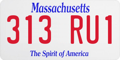 MA license plate 313RU1