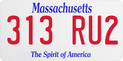 MA license plate 313RU2