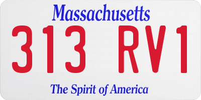 MA license plate 313RV1