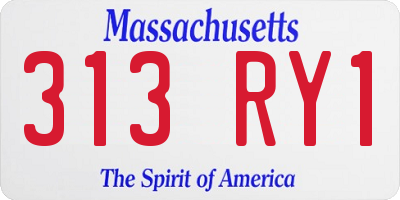 MA license plate 313RY1