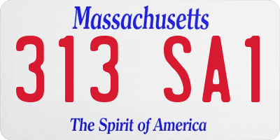 MA license plate 313SA1