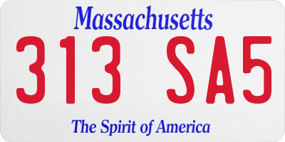 MA license plate 313SA5