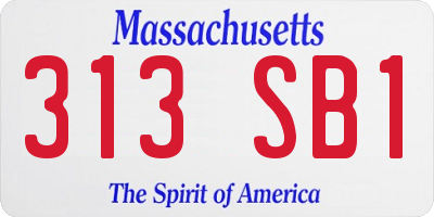 MA license plate 313SB1