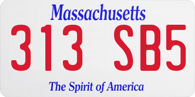 MA license plate 313SB5