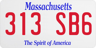 MA license plate 313SB6