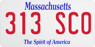 MA license plate 313SC0