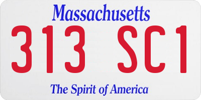 MA license plate 313SC1