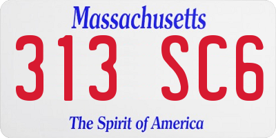 MA license plate 313SC6