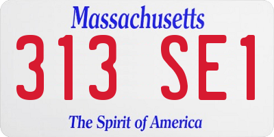 MA license plate 313SE1