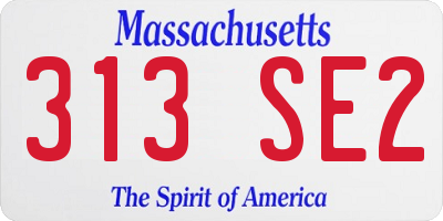 MA license plate 313SE2