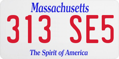 MA license plate 313SE5