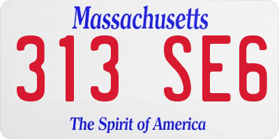 MA license plate 313SE6