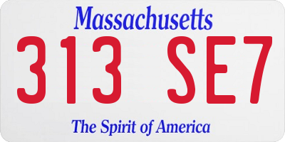 MA license plate 313SE7