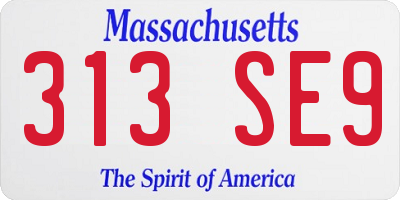 MA license plate 313SE9