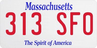 MA license plate 313SF0
