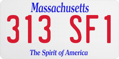 MA license plate 313SF1