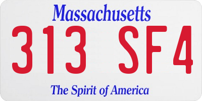 MA license plate 313SF4