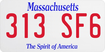 MA license plate 313SF6