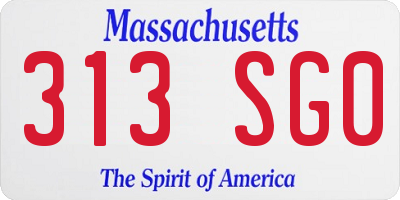 MA license plate 313SG0