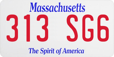 MA license plate 313SG6