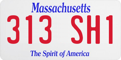 MA license plate 313SH1
