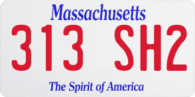 MA license plate 313SH2