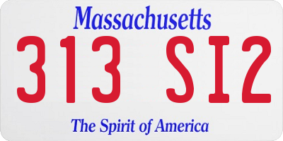 MA license plate 313SI2