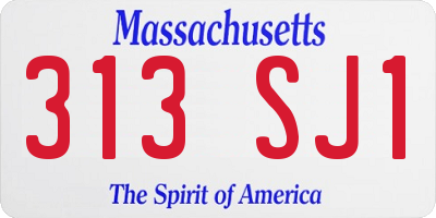 MA license plate 313SJ1