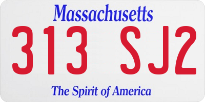 MA license plate 313SJ2