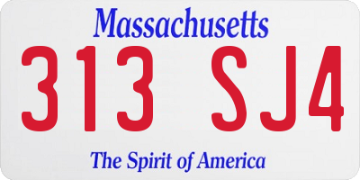 MA license plate 313SJ4