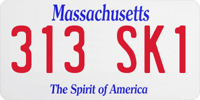 MA license plate 313SK1