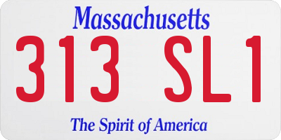 MA license plate 313SL1