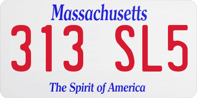MA license plate 313SL5