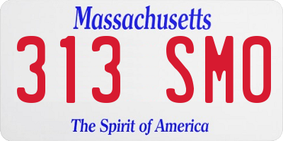 MA license plate 313SM0