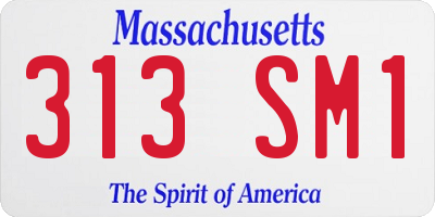 MA license plate 313SM1