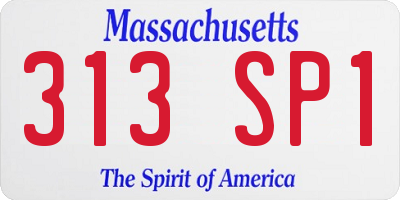 MA license plate 313SP1