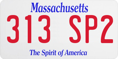 MA license plate 313SP2