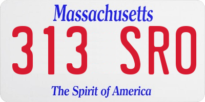 MA license plate 313SR0